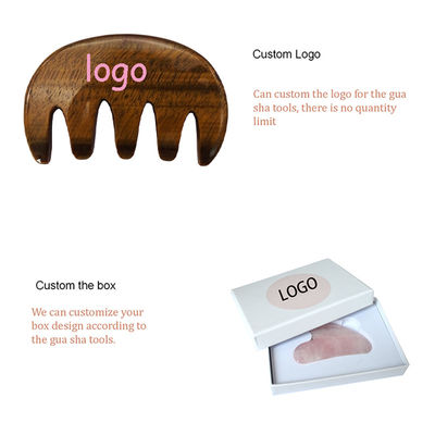Logotipo personalizado Disponible Gua Sha Comb Herramienta de masaje para mejorar la circulación en la cara del cuero cabelludo