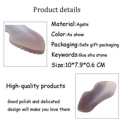 Tabla de Gua Sha de Ágata Natural para masaje corporal y tratamiento facial en terapia de acupuntura SPA