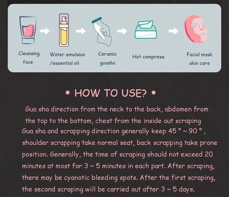 Masaje facial Herramienta cerámica Guasha para el cuello del pie espalda Cuidado de la piel Cuero cabelludo Drenaje linfático y masaje