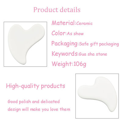 Estilo de cuidado personal médico Terapia de masaje cerámico portátil Gua Sha herramienta de tablero para la cara Guasha producto de belleza de raspado
