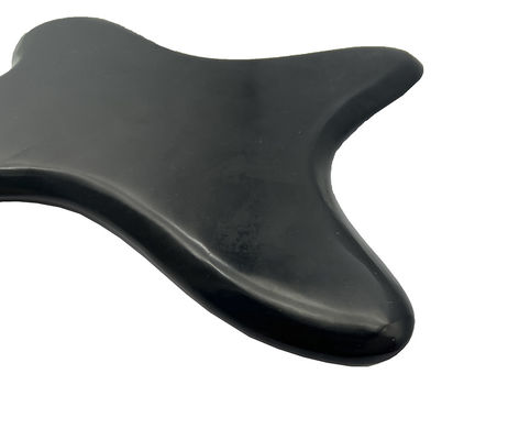 Productos de cuidado corporal Gua Sha Logotipo de tablero Apoyo personalizado Logotipo personalizado Polígono Negro Bianstone Jade Herramienta de masaje