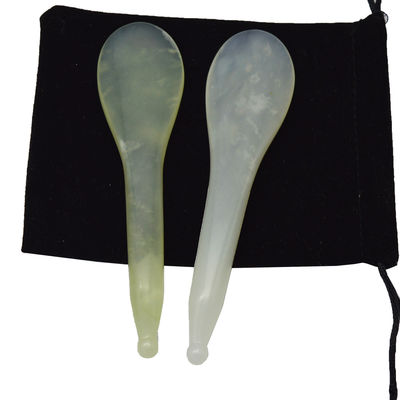 Espluma de masaje de puntos de acupuntura de forma de cuchara amarilla Xiuyan Jade Stick Eye Massager Pen con y aceptable servicio OEM/ODM