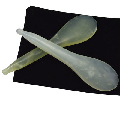 Espluma de masaje de puntos de acupuntura de forma de cuchara amarilla Xiuyan Jade Stick Eye Massager Pen con y aceptable servicio OEM/ODM