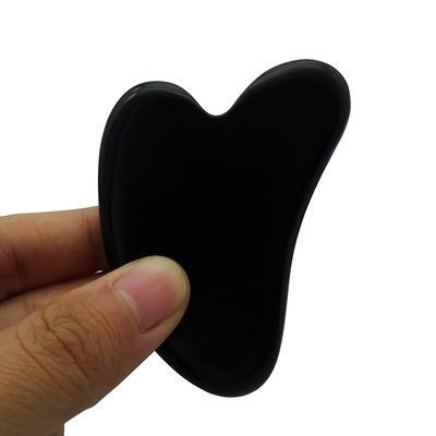 Piedra Bian Negro Natural Forma de Corazón Gua Sha Herramienta de Masaje para Meditación Relajante Spa