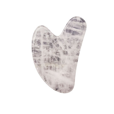 Masaje facial Forma de corazón Piedra Gua Sha de cristal blanco para terapia de acupuntura SPA en el Centro de Medicina Tradicional China