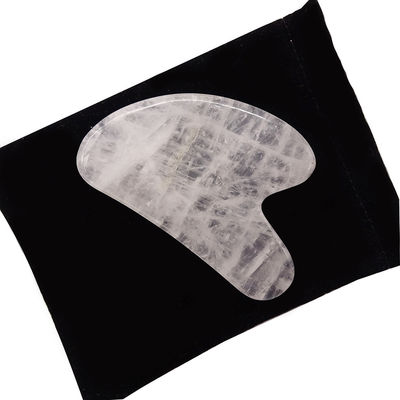 Masaje facial Forma de corazón Piedra Gua Sha de cristal blanco para terapia de acupuntura SPA en el Centro de Medicina Tradicional China
