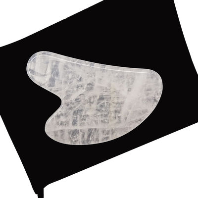 Masaje facial Forma de corazón Piedra Gua Sha de cristal blanco para terapia de acupuntura SPA en el Centro de Medicina Tradicional China