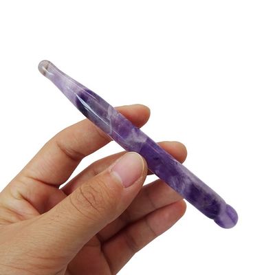 Cara delgada Gua sha Herramientas de Ametista Natural Acupuntura Guasha Massage Therapy Pen para el cuerpo entero alivio del dolor de tejido profundo