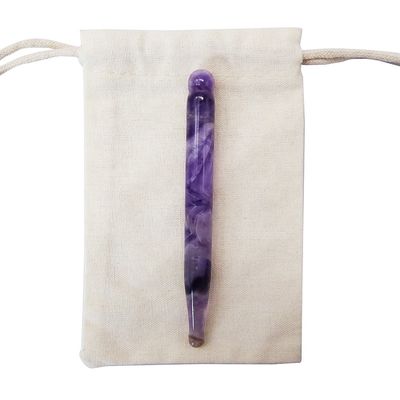 Cara delgada Gua sha Herramientas de Ametista Natural Acupuntura Guasha Massage Therapy Pen para el cuerpo entero alivio del dolor de tejido profundo