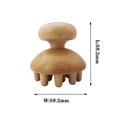 Función musical herramienta de masaje terapéutico de hongo de madera Gua Sha para drenaje linfático de mano y cuerpo completo