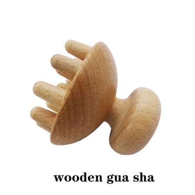 Función musical herramienta de masaje terapéutico de hongo de madera Gua Sha para drenaje linfático de mano y cuerpo completo