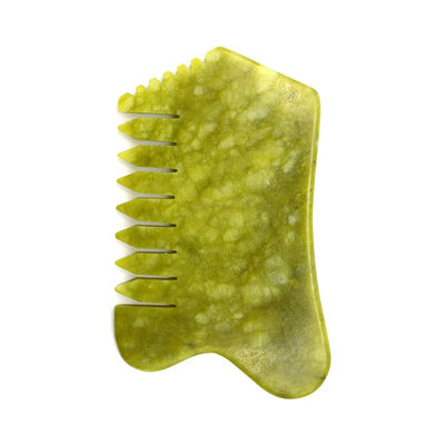 Cuidado de la salud personal Green Jade Comb Guasha Scraping Tool para el cuidado de la cabeza y alivio del dolor de parto multifuncional de mano