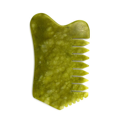Cuidado de la salud personal Green Jade Comb Guasha Scraping Tool para el cuidado de la cabeza y alivio del dolor de parto multifuncional de mano