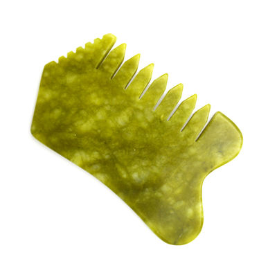 Cuidado de la salud personal Green Jade Comb Guasha Scraping Tool para el cuidado de la cabeza y alivio del dolor de parto multifuncional de mano