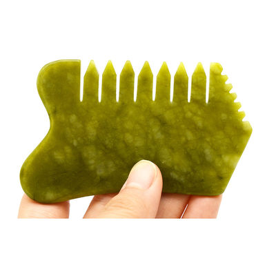 Cuidado de la salud personal Green Jade Comb Guasha Scraping Tool para el cuidado de la cabeza y alivio del dolor de parto multifuncional de mano