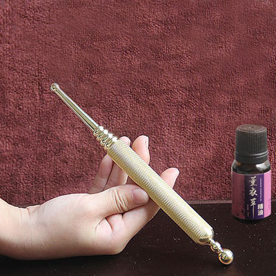 Herramienta de masaje de tejidos profundos relajante Pluma de acupresión manual de latón para reflexología Masajista de puntos de presión