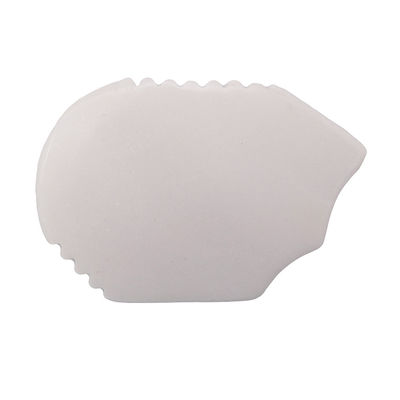 Logotipo personalizado Guasha Sha herramienta de masaje de jade blanco natural Guasha tabla para la cara Cuello Brazo espalda Cuerpo antiarrugas antienvejecimiento