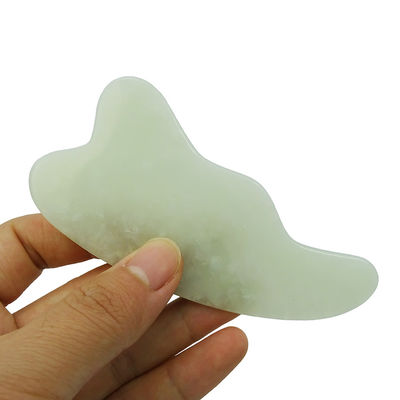 Logotipo personalizado Spa natural verde Gua Sha Herramienta de masaje para raspar la piel facial y corporal Masajistas faciales Guasha pulidos