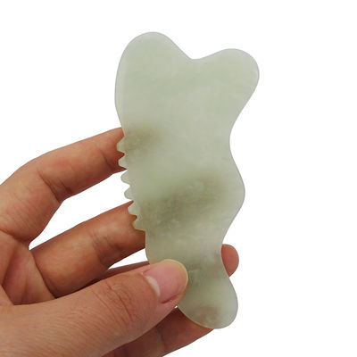 Xiuyan Jade Gua Sha herramienta de masaje para la cara escultura masajeador de cuerpo promueve el flujo sanguíneo y reduce la tensión fácil de sostener