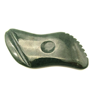 Nefrita verde oscuro natural Jade Gua Sha Herramientas de masaje corporal raspado tradicional para el cuerpo completo 11.8cm*6cm*0.9cm