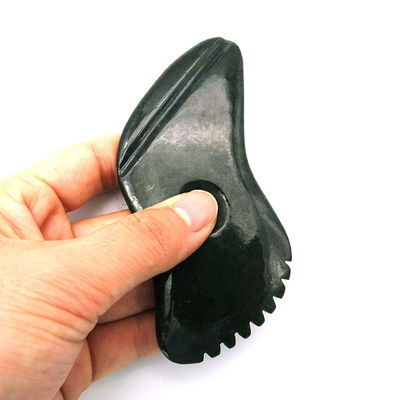 Nefrita verde oscuro natural Jade Gua Sha Herramientas de masaje corporal raspado tradicional para el cuerpo completo 11.8cm*6cm*0.9cm