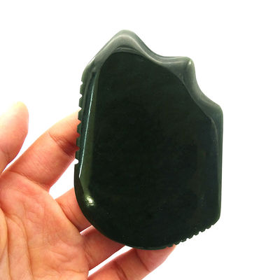 2024 Tendencia Productos Guasha herramienta de piedra de jade natural para la cara y el cuerpo tabla de raspado verde oscuro área de masaje de nefritas