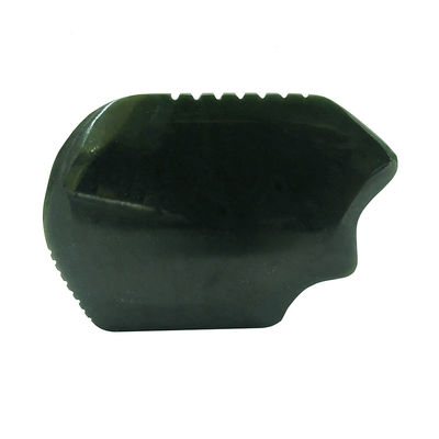 2024 Tendencia Productos Guasha herramienta de piedra de jade natural para la cara y el cuerpo tabla de raspado verde oscuro área de masaje de nefritas