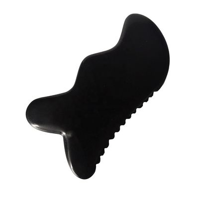 Herramienta de masaje Gua Sha Natural Piedra Bian Negro Herramienta de masaje Guasha para masaje de pies cuello espalda cara