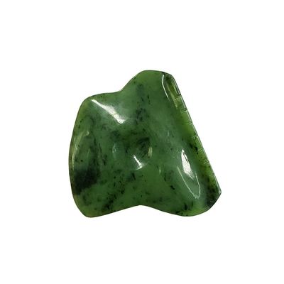 Masajista corporal Nefrita verde Jade Gua Sha Escribido Herramienta de masaje para la liberación de la tensión facial y la autoayuda