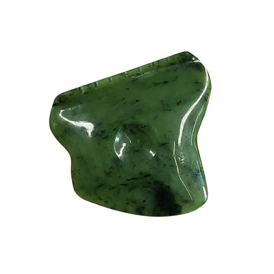 Masajista corporal Nefrita verde Jade Gua Sha Escribido Herramienta de masaje para la liberación de la tensión facial y la autoayuda