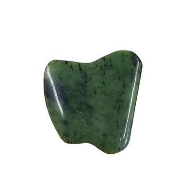 Masajista corporal Nefrita verde Jade Gua Sha Escribido Herramienta de masaje para la liberación de la tensión facial y la autoayuda