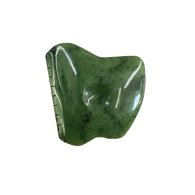 Masajista corporal Nefrita verde Jade Gua Sha Escribido Herramienta de masaje para la liberación de la tensión facial y la autoayuda