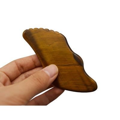 Artesanía hecha a mano Gua Sha Ojo de tigre natural Masajeador de piel para la cara Ojos Cuello Nody Relajación muscular OEM ODM
