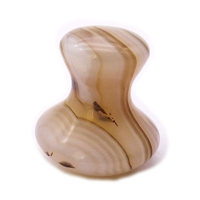 Masaje de piedra de hongo de ágata natural para raspar energía de jade y cosmetología de compresión fría / caliente