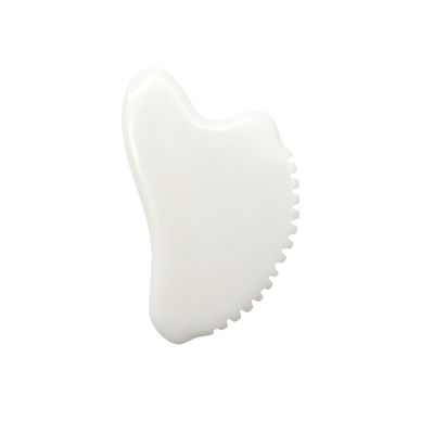 OEM Marca privada Jade Blanco Gua Sha Piedra curativa hecha a mano Gua Sha Raspando herramientas de masaje facial para disminuir la hinchazón