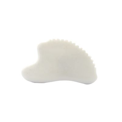 OEM Marca privada Jade Blanco Gua Sha Piedra curativa hecha a mano Gua Sha Raspando herramientas de masaje facial para disminuir la hinchazón