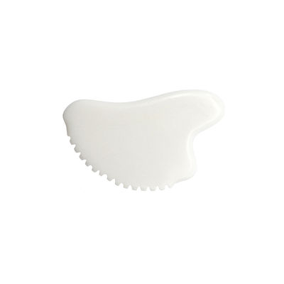 OEM Marca privada Jade Blanco Gua Sha Piedra curativa hecha a mano Gua Sha Raspando herramientas de masaje facial para disminuir la hinchazón