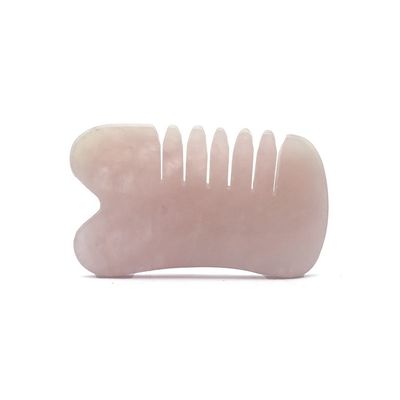 Artesanía hecha a mano rosa natural de cuarzo Gua Sha raspado de masaje peine de pelo Guashsa para la cabeza modo de masaje No abkgs-030