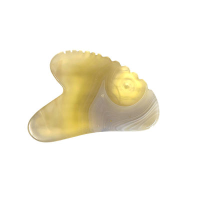 Productos de masaje con logotipo personalizado Agate de flor de cerezo natural Sha Gua Tabla para la terapia de Gua Sha