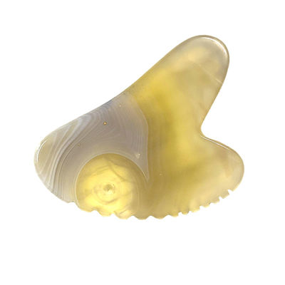 Productos de masaje con logotipo personalizado Agate de flor de cerezo natural Sha Gua Tabla para la terapia de Gua Sha