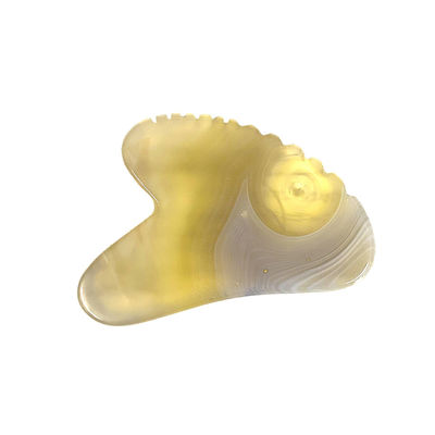 Productos de masaje con logotipo personalizado Agate de flor de cerezo natural Sha Gua Tabla para la terapia de Gua Sha