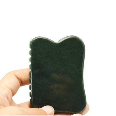 Herramienta de masaje de autoayuda 200g Nefrita verde oscuro natural Gua Sha Tabla de piedra para masaje corporal personalizado