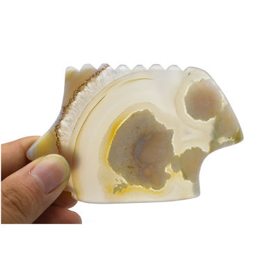 Productos para el masaje de la flor de cerezo natural Agate Guasha Tabla para autoayuda Masaje abkgs-210