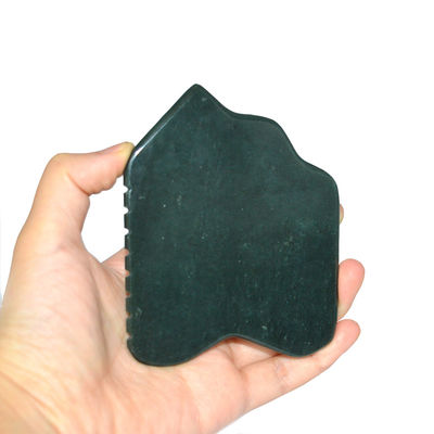 Nefrita verde oscuro Facial Jade Stone Guasha Masajista Tabla para la circulación sanguínea facial