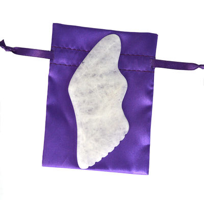 2024 Dispositivo de masaje de jade blanco personalizado de cara y cuerpo Gua Sha Tabla de raspado de piedra para OEM / ODM
