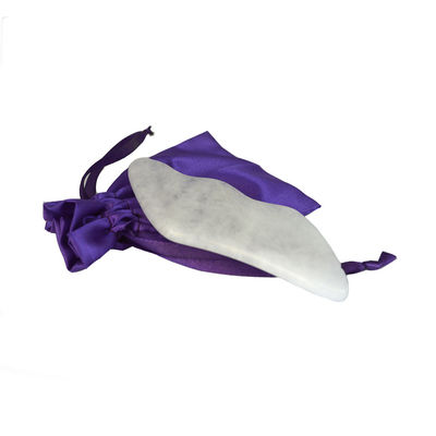2024 Dispositivo de masaje de jade blanco personalizado de cara y cuerpo Gua Sha Tabla de raspado de piedra para OEM / ODM