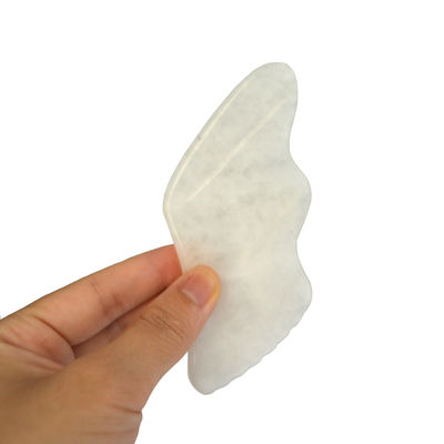 2024 Dispositivo de masaje de jade blanco personalizado de cara y cuerpo Gua Sha Tabla de raspado de piedra para OEM / ODM
