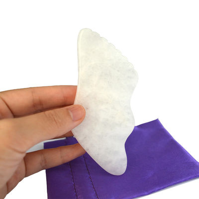 2024 Dispositivo de masaje de jade blanco personalizado de cara y cuerpo Gua Sha Tabla de raspado de piedra para OEM / ODM