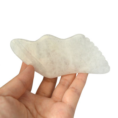 2024 Dispositivo de masaje de jade blanco personalizado de cara y cuerpo Gua Sha Tabla de raspado de piedra para OEM / ODM