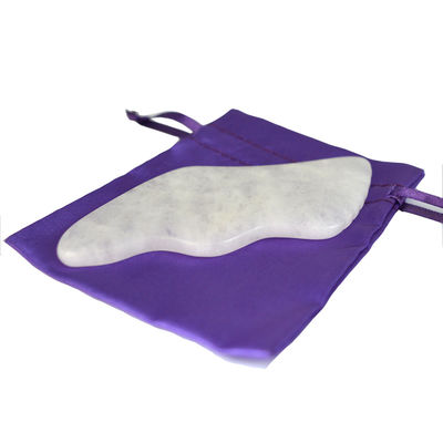2024 Dispositivo de masaje de jade blanco personalizado de cara y cuerpo Gua Sha Tabla de raspado de piedra para OEM / ODM